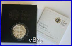 2010 London £1 One Pound Silver Proof Coin Royal Mint Capital Cities Boxed Cert