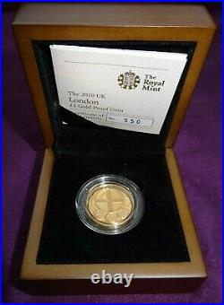 2010 Royal Mint Cities'London' One Pound Gold Proof coin, Box & COA Ltd Edition