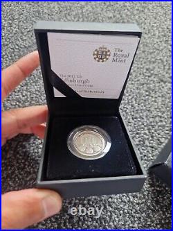 2011 Silver proof one pound £1 coin 9.5g Edinburgh Cities