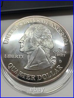 2012 Proof Liberty Mint Giant One Quarter Pound. 999 Silver Round Quarter Dollar