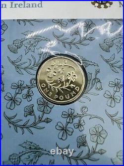 2013 & 2014 UK Coin Royal Mint £1 Pound Coins Rose Daffodil Thistle Shamrock