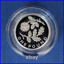 2013 Silver Piedfort Proof £1 coin Floral England in Case with COAs