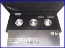 2013 silver proof £1 One Pound Anniversary 3-coin Set cased + COA FREE UK pp