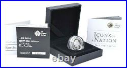 2014 £1 Silver Proof Coin Floral N. Ireland BOX + COA ROYAL MINT CAPSULE