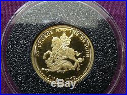 2014 22ct Solid Gold Proof St George and the Dragon Sovereign £1 One Pound Coin