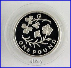 2014 Icons of a Nation-Floral Northern Ireland PIEDFORT Silver Proof £1 COA, Box