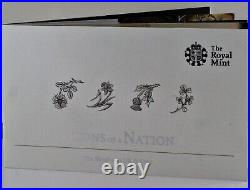 2014 Icons of a Nation-Floral Northern Ireland PIEDFORT Silver Proof £1 COA, Box