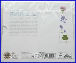 2014 Royal Mint Floral Scotland Northern Ireland £1 One Pound 2 Coin Set Error