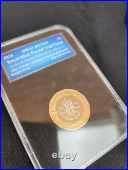 2015 £1 one pound Trial coin 12 sided genuine with micro writing from sealed bag