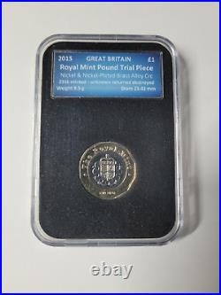 2015 £1 one pound Trial coin 12 sided genuine with micro writing from sealed bag