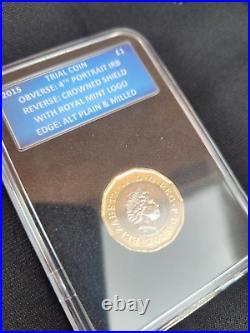 2015 £1 one pound Trial coin 12 sided genuine with micro writing from sealed bag