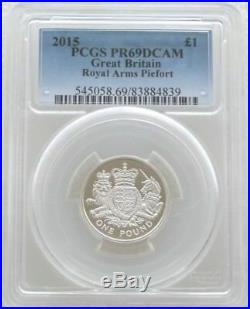 2015 Royal Arms Piedfort £1 One Pound Silver Proof Coin PCGS PR69 DCAM