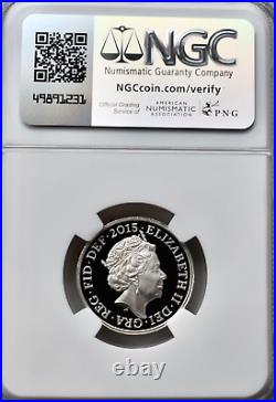 2015 Silver £1 Royal Shield Arms Proof NGC PF70 5th Portrait Great Britain