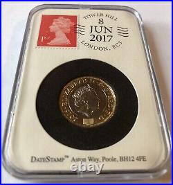2016 £1 One Pound Rare Coin With Certificate Of Authenticity Postmarking 2017
