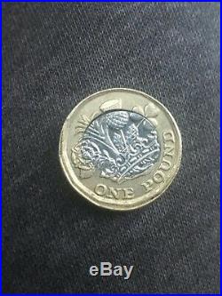 2016 British One Pound £1 Coin Minting Error Off Centre Collar Slip Egg Error