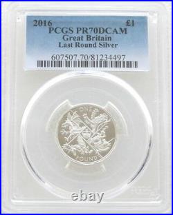 2016 Royal Mint Last Round Pound £1 One Pound Silver Proof Coin PCGS PR70 DCAM