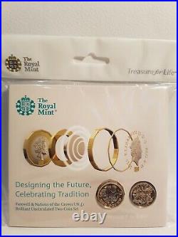 2017-2016 Farewell & Nations of the Crown UK £1 BU Two-Coin Set Sealed Pack