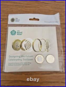 2017-2016 Farewell & Nations of the Crown UK £1 BU Two-Coin Set Sealed Pack RARE