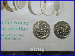 2017 2016 Farewell and Nations of the Crown BU £1 One Pound 2 Coin Set