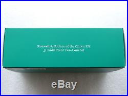 2017 Farewell Nations of the Crown £1 One Pound Gold Proof 2 Coin Set Box Coa