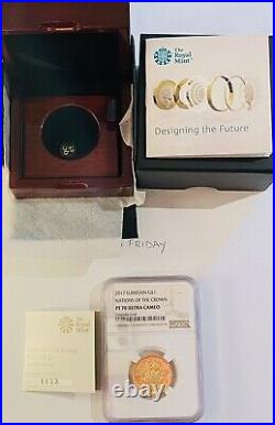 2017 Gold Proof Nations Of The Crown £1 One Pound NGC PF70 UC. Box And Coa