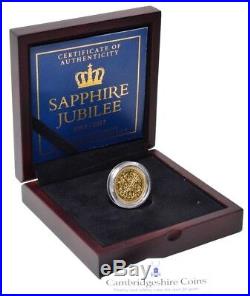 2017 Guernsey Gold Proof One Pound £1 Coin Sapphire Jubilee Wood BOX + COA