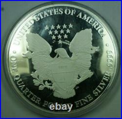 2017 Proof One Quarter Pound (4oz). 999 Fine Silver Silver Eagle Design