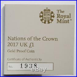 2017 Royal Mint Nations Of The Crown Gold Proof One Pound Piece £1