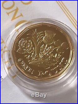 2017 UK GOLD PROOF £1 ONE POUND COIN Nations Of Crown Perfect Investment 17.7g