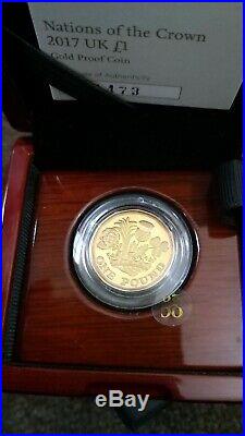 2017 the royal mint gold proof new one pound coin only 2017 made. 17.72g