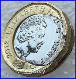 2018 One Pound £1 Coin Minting Huge Error Off Centre Collar Slip