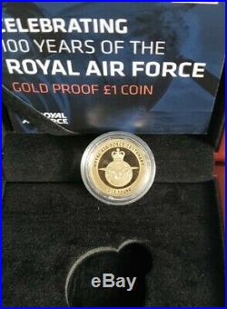 2018 The RAF Centenary Gold Proof One Pound Coin VERY LOW 285 COA! SOLD OUT