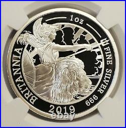 2019 Great Britain Britannia £2 Two Pound Silver Proof 1 oz Coin NGC PF70 UC FR