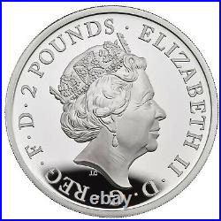 2019 Great Britain Britannia £2 Two Pound Silver Proof 1oz Coin Box Coa