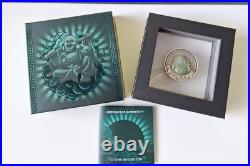 2019 Jade Laughing Buddha 1 oz Antique Silver Coin Perth Mint $1 Tuvalu