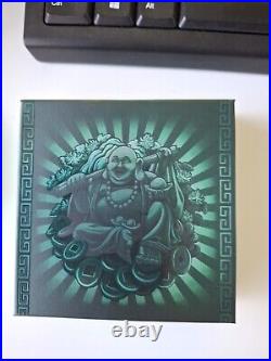 2019 Jade Laughing Buddha 1 oz Antique Silver Coin Perth Mint $1 Tuvalu