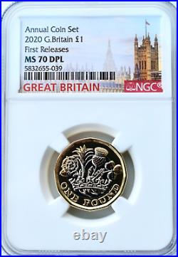 2020 Pound £1 NGC MS70 DPL Great Britain UK Coin 12 sided