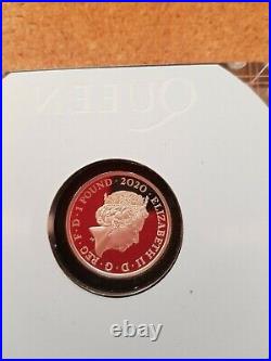 2020 UK'Queen' £1 1/2 oz Silver Proof Coin Print Error on Spec