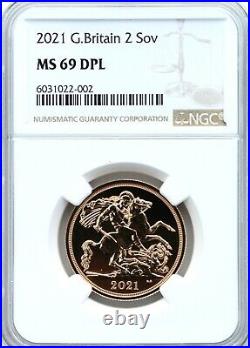 2021 Gold Double Sovereign £2 Two Pound NGC MS69 DPL Great Britain