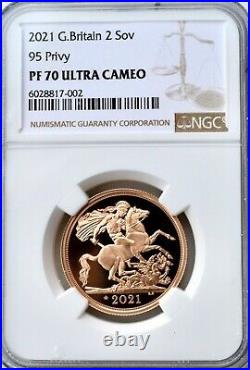 2021 Gold Proof Double Sovereign £2 Two Pound NGC PF70 Great Britain 95 Privy