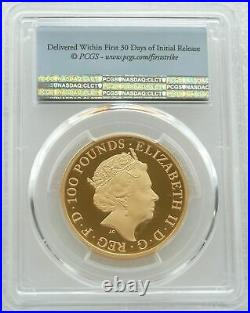 2021 Queens Beasts Completer £100 Pound Gold Proof 1oz Coin PCGS PR70 DCAM FS