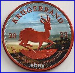 2022 African Krugerrand 1oz. 999 Pure Silver Coin In Colour