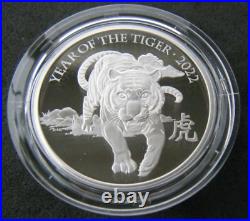 2022 LUNAR YEAR OF THE TIGER 1oz £2 TWO POUND SILVER PROOF COIN BOX & COA