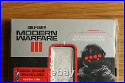 2024 Call of Duty Modern Warfare III 1 oz Silver Bar withPendant Frame PAMP New