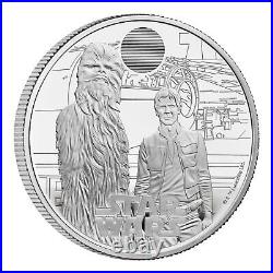 2024 Star Wars 04 Han Solo Chewbacca 1 Oz Silver Proof Coin Box COA in Hand
