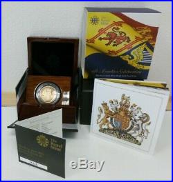22ct Gold Proof £1 One Pound 2015 Royal Arms Royal Mint Boxed + COA 19.6g