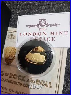 24ct Gold Plectrum Coin Proof 7.78g 2021 Elvis Presley The King Of Rock And Roll