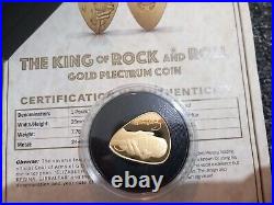 24ct Gold Plectrum Coin Proof 7.78g 2021 Elvis Presley The King Of Rock And Roll