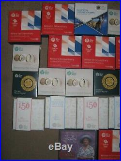 28x RM silver proof coins 50p one pound, £2 & £5, Beatrix Potter, Team GB & more