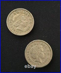 2x 2000 £1 Welsh Dragon Old Round One Pound Coin Rare Collectable Circulated